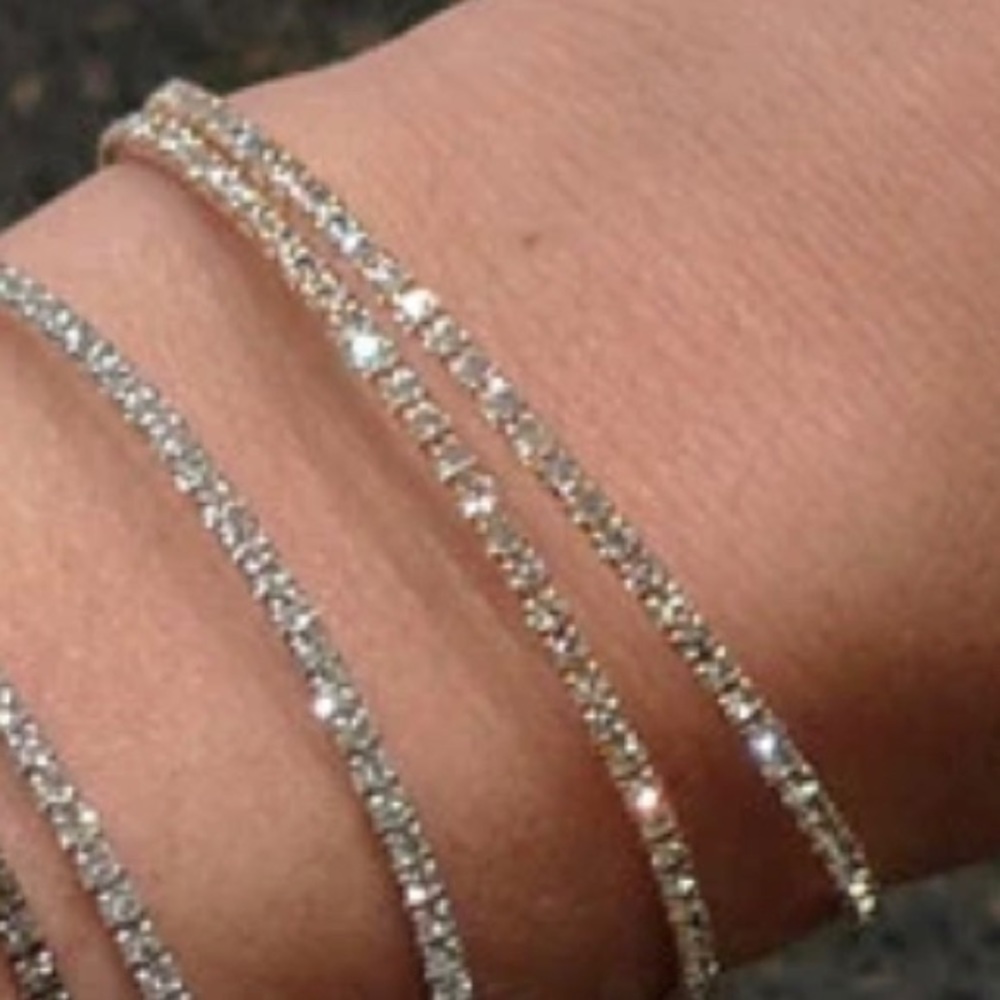 1 Rhodium Open Ended Bracelets Silver Tone One Size Fits All